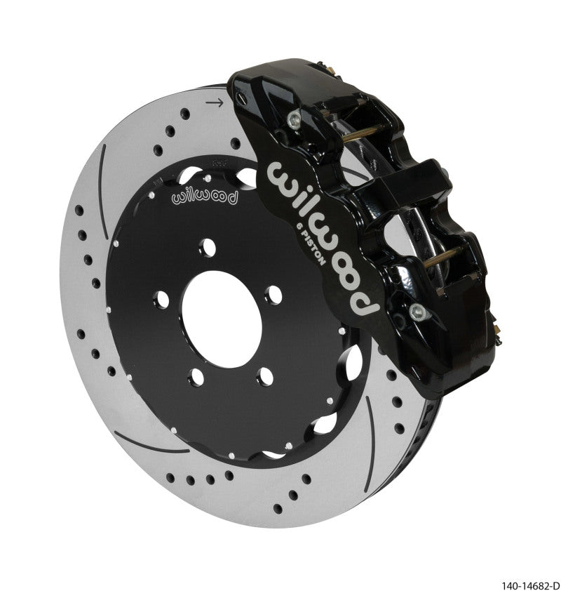 WIL Aero Brake Kit - Wilwood AERO6 Front Big Brake Kit 14.00in Black 03-11 Crown Victoria