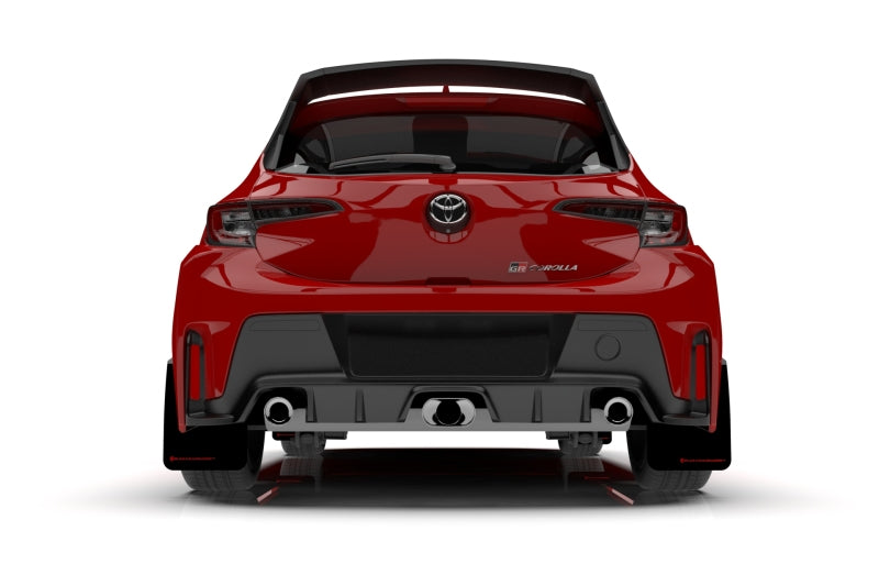 RAL Classic Blk Flap/Wht Logo - Rally Armor 23-25 Toyota GR Corolla Black UR Mud Flap w/White Logo