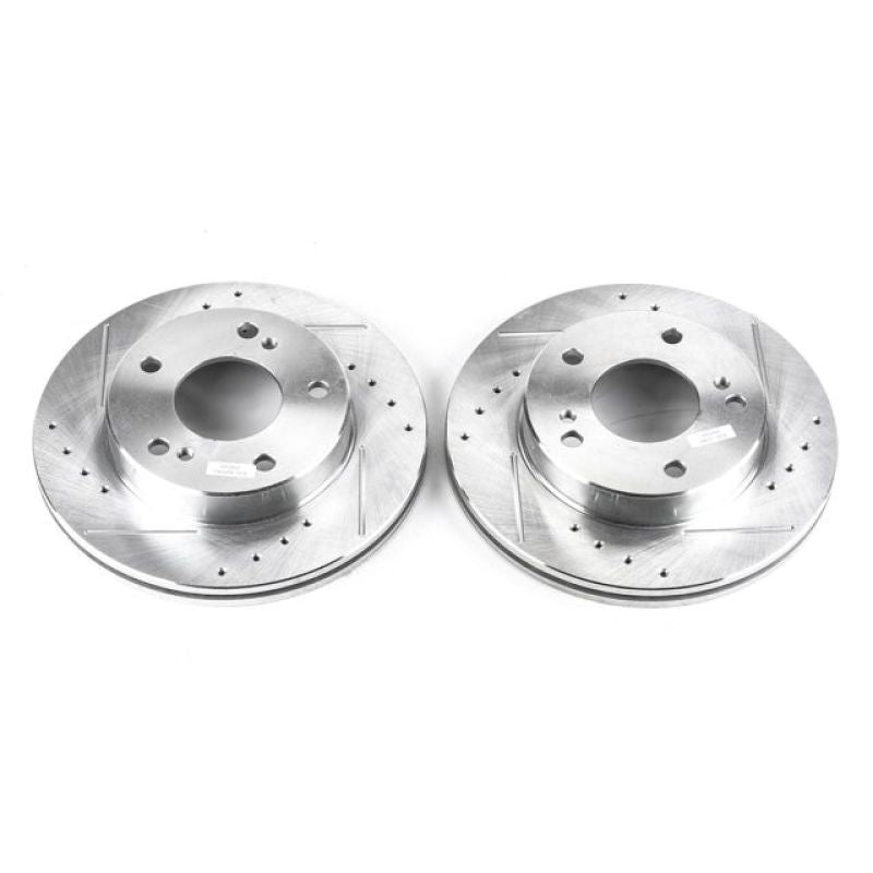 PSB Evolution Drill/Slot Rotor - Power Stop 94-96 Nissan 240SX Front Evolution Drilled & Slotted Rotors - Pair