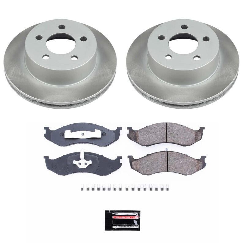 PSB Semi-Coated Rotor Kits - Power Stop 99-06 Jeep Wrangler Front Semi-Coated Rotor Kit