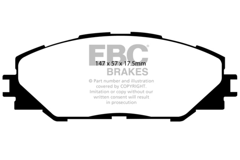 EBC Greenstuff Brake Pad Sets - EBC 06-08 Toyota RAV 4 2.4 (3rd Row Seats) Greenstuff Front Brake Pads