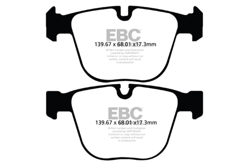 EBC Redstuff Brake Pad Sets - EBC 10+ BMW 535i 3.0 Twin Turbo GT (F07) Redstuff Rear Brake Pads