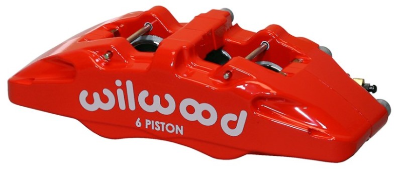 WIL Dynapro Caliper - Wilwood Caliper-Forged Dynapro 6 5.25in Mount-Red-L/H 1.62/1.12/1.12in Pistons 0.81in Disc