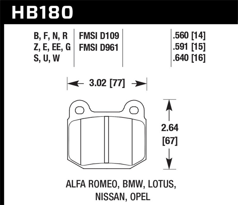 HAWK Blue 9012 Brake Pad Sets - Hawk 03-06 Evo / 04-09 STi / 03-07 350z Track Blue 9012 Race Rear Pads