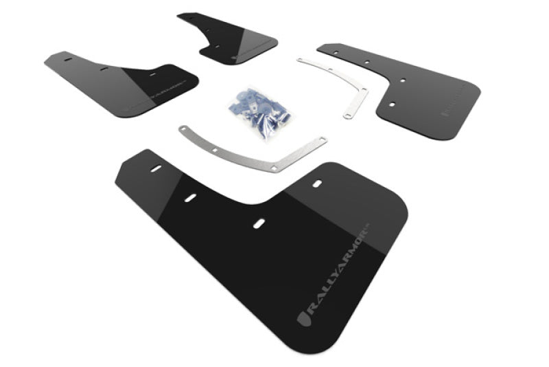 RAL UR Blk Flap/Grey Logo - Rally Armor 18-25 Subaru Ascent Black UR Mud Flap w/Grey Logo