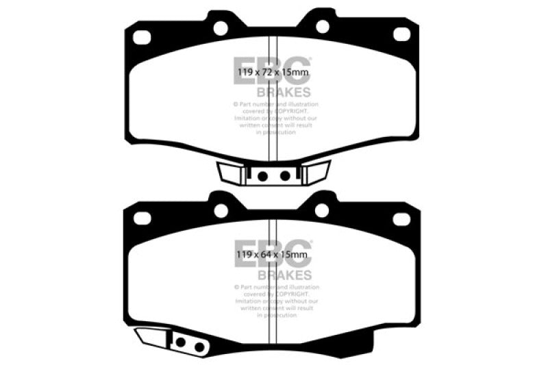 EBC Greenstuff Brake Pad Sets - EBC 90-91 Toyota 4 Runner 2.4 Greenstuff Front Brake Pads