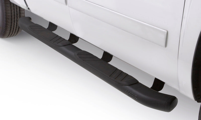 LND Nerf Bars - Black - Lund 07-17 Chevy Silverado 1500 Ext. Cab (Excl. 11-17 Diesel Model) 5in. Oval Bent Nerf Bars - Black