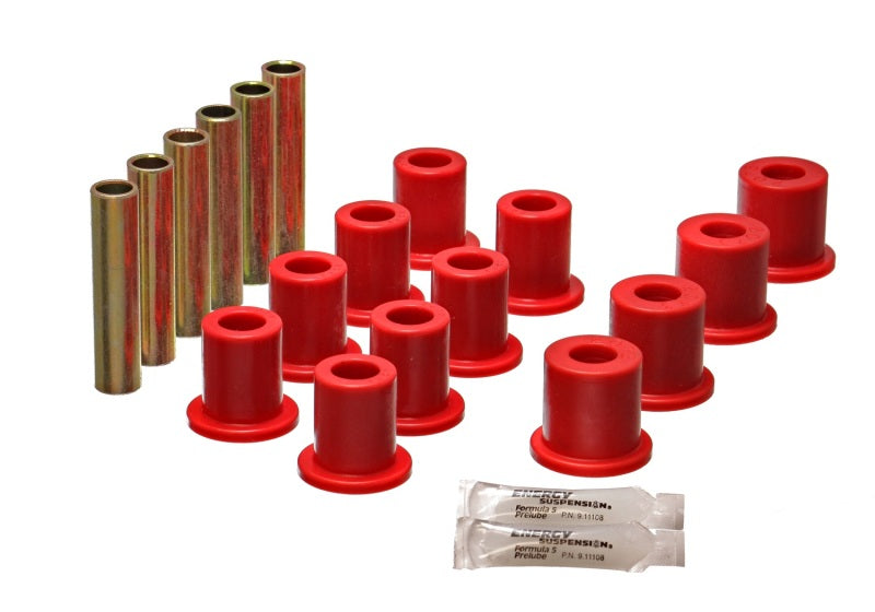ES Spring/Shackle Bush - Red - Energy Suspension Ford 4 Wd Front Spring Bushing Set - Red