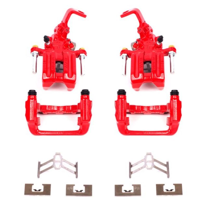 PSB Red Calipers - Power Stop 00-09 Honda S2000 Rear Red Calipers w/Brackets - Pair