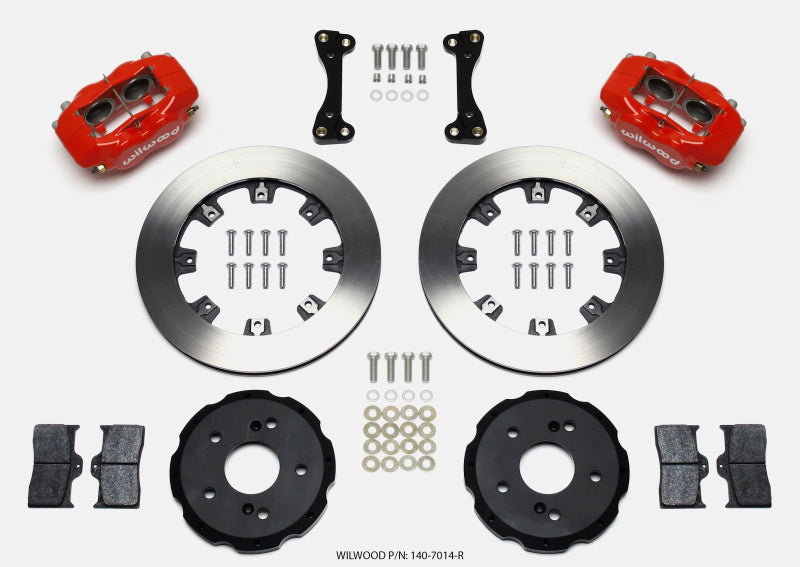 WIL Dynalite Brake Kit - Wilwood Forged Dynalite Front Hat Kit 12.19in Red 02-06 Acura RSX-5 Lug