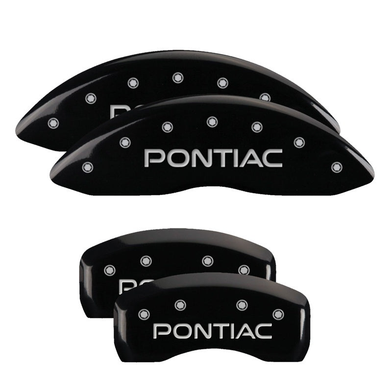 MGP Caliper Covers 4 Logo - MGP 4 Caliper Covers Engraved Front & Rear Pontiac Black Finish Silver Char 2004 Pontiac GTO