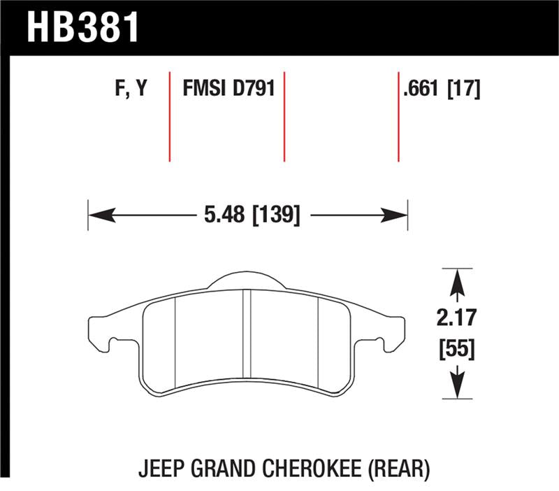 HAWK LTS Brake Pads - Hawk 99-04 Jeep Grand Cherokee LTS Street Rear Brake Pads