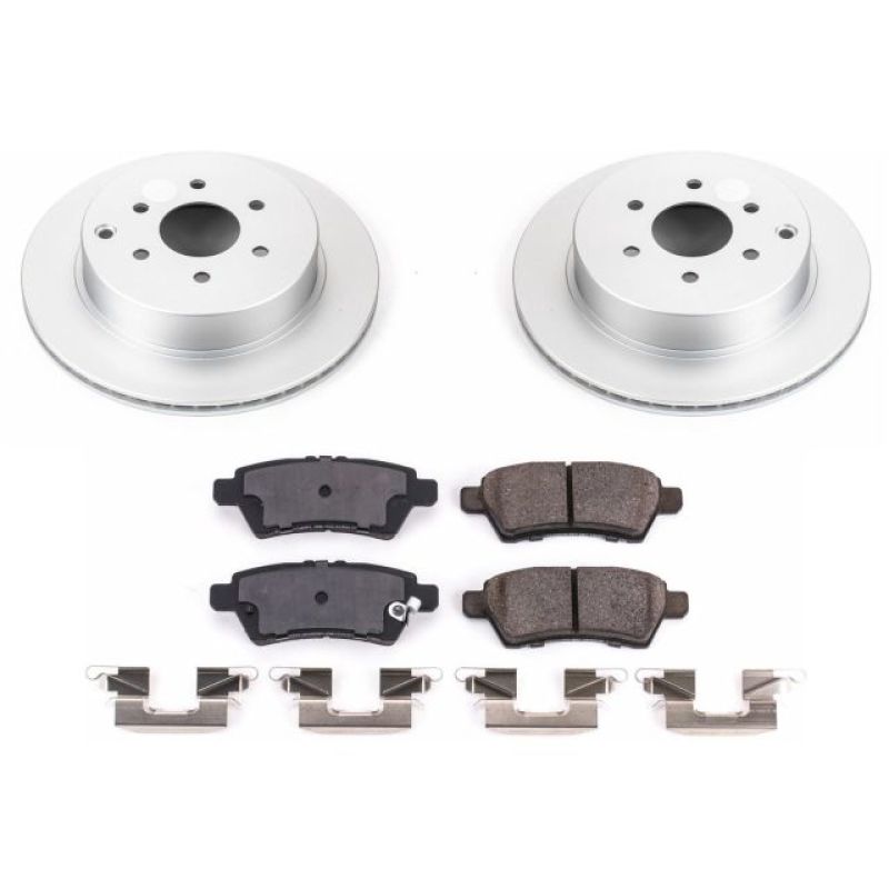 PSB Z17 Evolution Coated Kit - Power Stop 05-12 Nissan Pathfinder Rear Z17 Evolution Geomet Coated Brake Kit