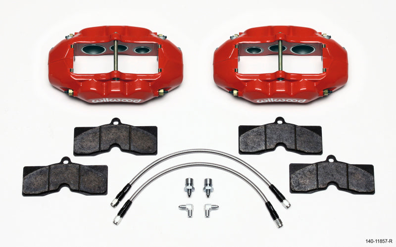 WIL D8 Brake Kit - Wilwood D8-6 Front Caliper Kit Red Corvette C2 / C3 65-82