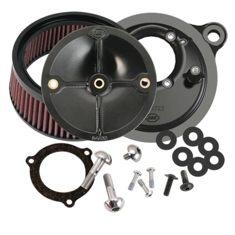 SSC Air Cleaner Kits - S&S Cycle 2008+ BT w/ S&S 66mm Throttle Body Stealth Air Cleaner Kit w/o Cover