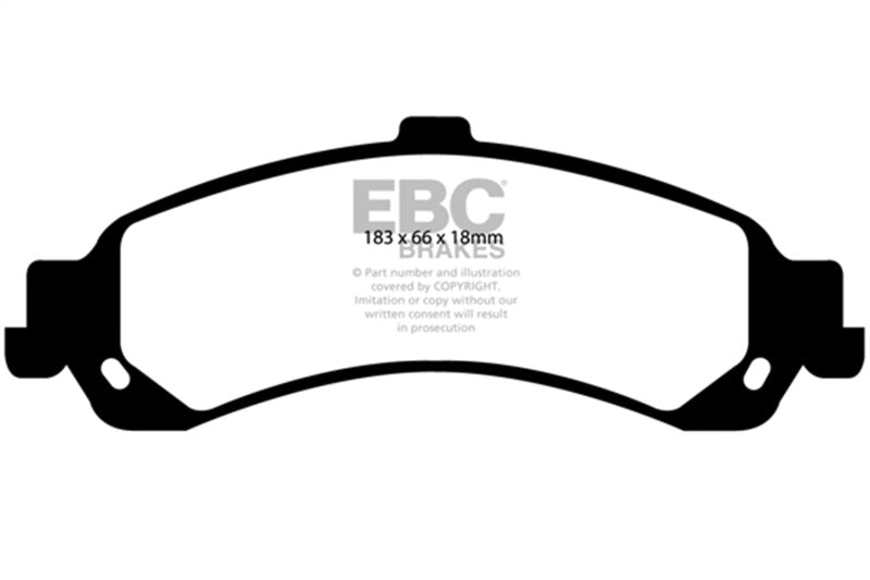 EBC Yellowstuff Brake Pad Sets - EBC 02 Cadillac Escalade 5.3 (PBR rear caliper) Yellowstuff Rear Brake Pads