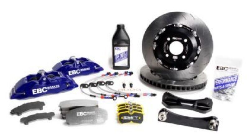 EBC Big Brake Kits - EBC Racing 01-09 Porsche 911 (996/997) Blue Apollo-6 Calipers 355mm Rotors Front Big Brake Kit