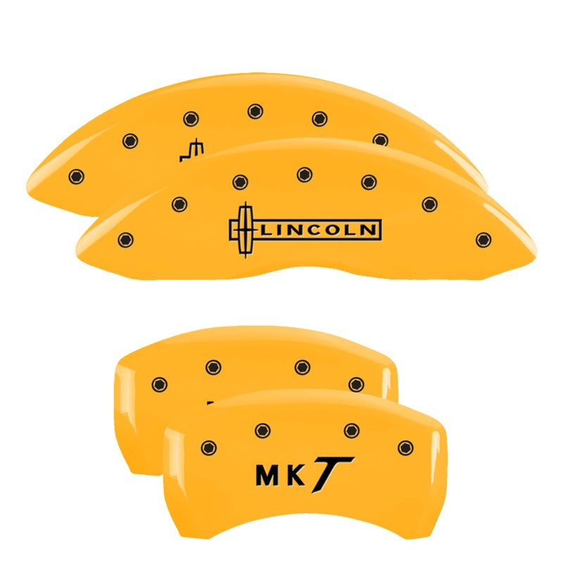 MGP Caliper Covers 4 Logo - MGP 4 Caliper Covers Engraved Front Lincoln Engraved Rear MKT Yellow finish black ch
