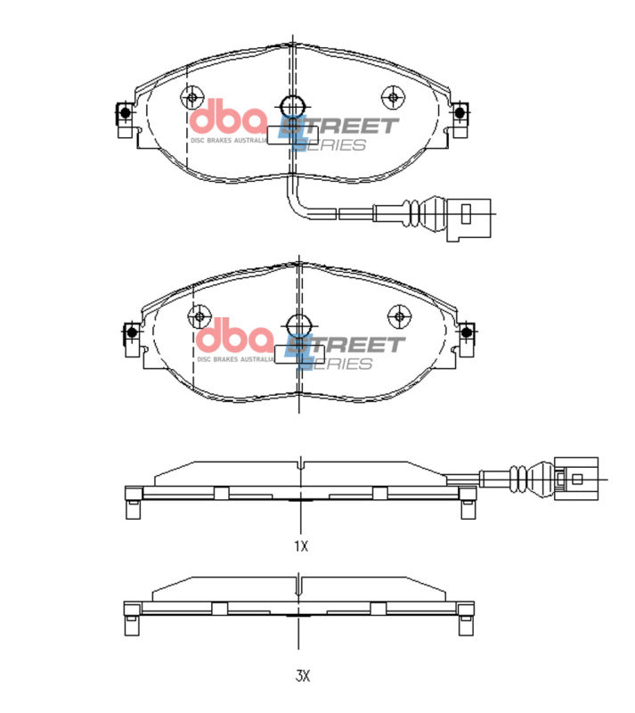 DBA Street Series Brake Pads - DBA 16-21 Volkswagen Golf (Mk VII) Street Series Front Brake Pads