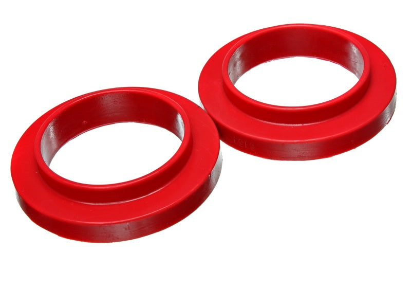 ES Spring Isolators - Red - Energy Suspension Universal 3 3/4in ID 25 7/16in OD 3/4in H Red Coil Spring Isolators (2 per set)