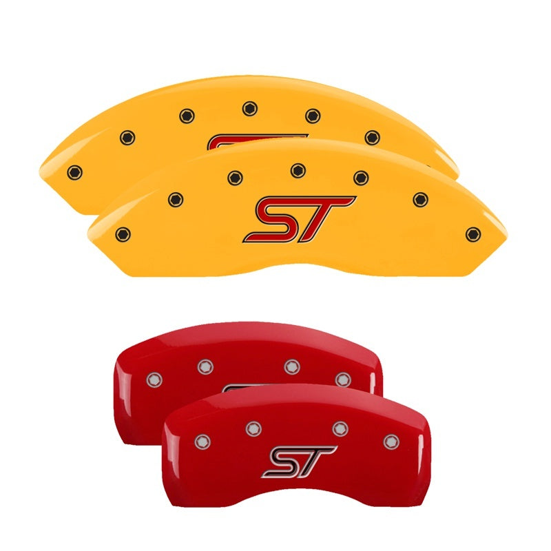 MGP Caliper Covers 4 Logo - MGP 4 Caliper Covers Engraved Front & Rear ST Logo Red Finish Silver Char 2021 Ford Explorer