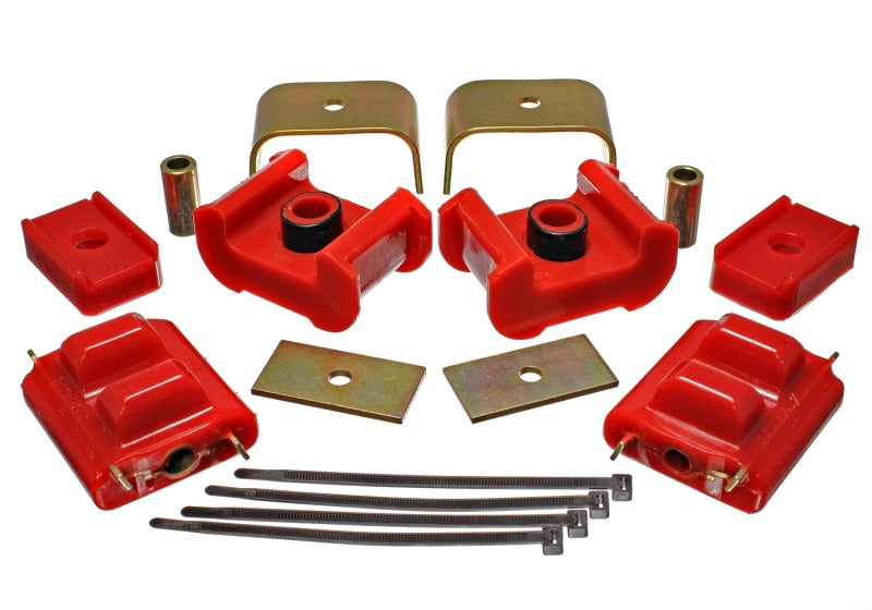 ES Eng/Trans Combo Kit - Red - Energy Suspension 73-84 K5 Blazer 4WD Fullsize Red Complete Motor & Trans Mount Set Zinc Finish