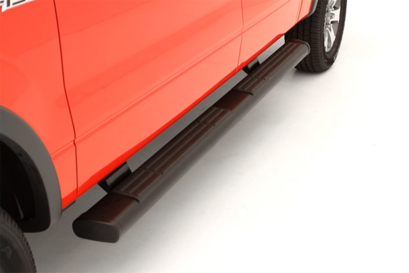 LND Nerf Bars - Black - Lund 07-17 Chevy Silverado 1500 Ext. Cab 6in. Oval Straight Black Nerf Bars - Black