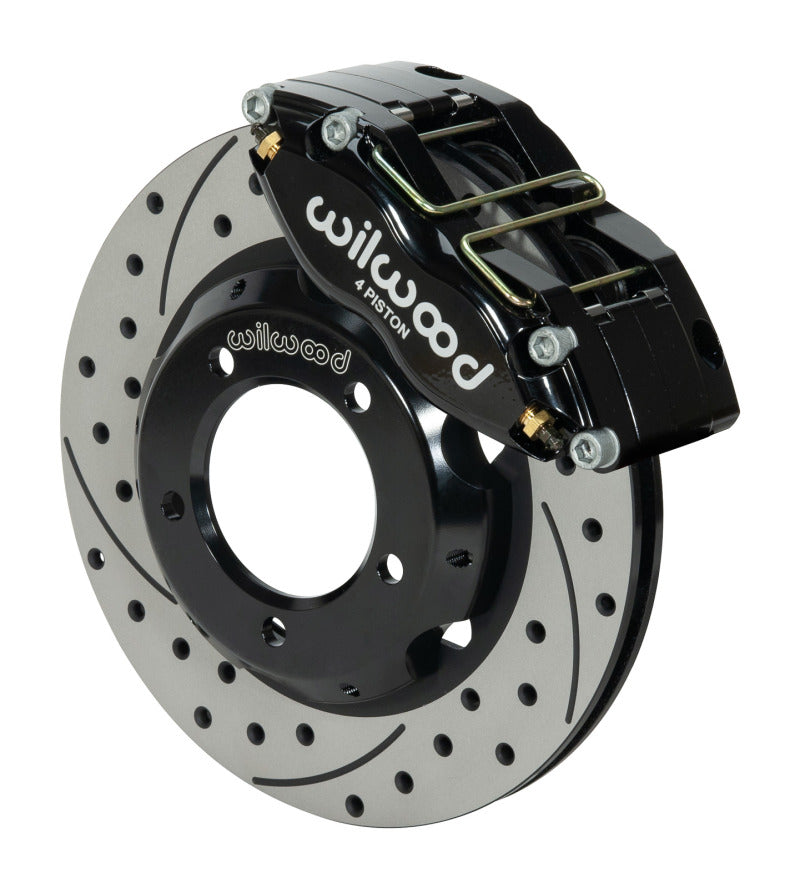 WIL Dynapro Brake Kit - Wilwood Dynapro Radial Front Kit 11in Drilled & Slotted Black 61-67 Jaguar XKE w/ Lines