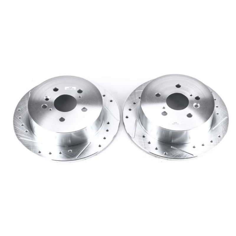 PSB Evolution Drill/Slot Rotor - Power Stop 09-16 Toyota Venza Rear Evolution Drilled & Slotted Rotors - Pair