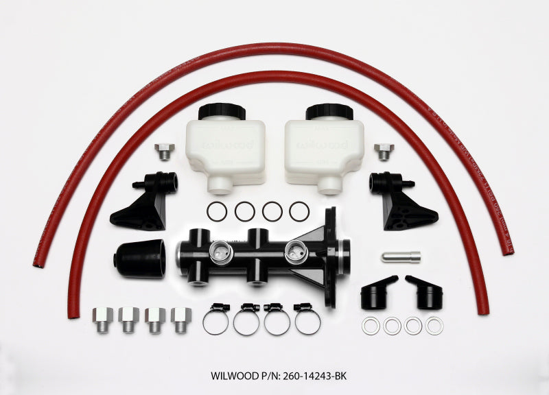 WIL Master Cylinder - Wilwood Tandem Remote Master Cylinder - 1in Bore Black