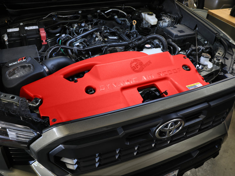 AFE Air Scoops - aFe POWER Red Edition Dynamic Air Scoop XL for Intake Kits 50-70119D and 50-70119R