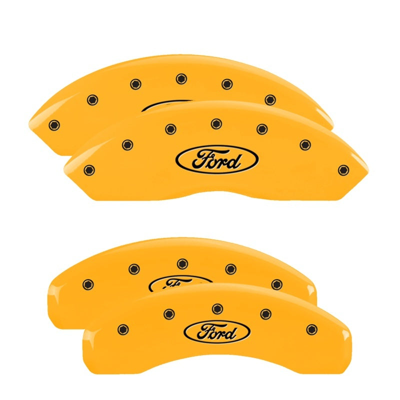 MGP Caliper Covers 4 Logo - MGP 4 Caliper Covers Engraved Front & Rear Oval logo/Ford Yellow finish black ch