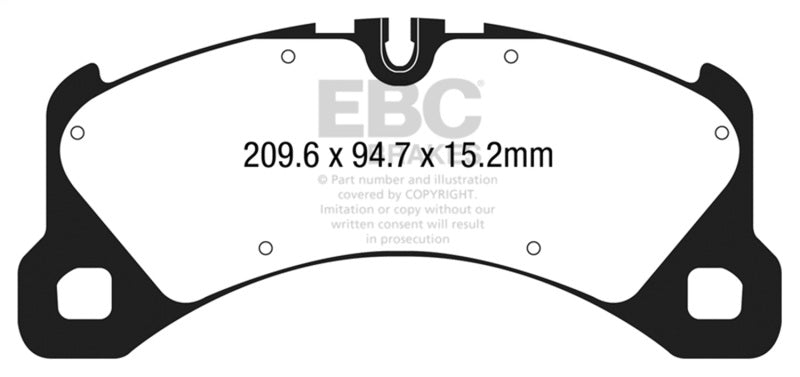 EBC Yellowstuff Brake Pad Sets - EBC 14+ Porsche Macan (Cast Iron Rotors only) 3.0 Twin Turbo Yellowstuff Front Brake Pads
