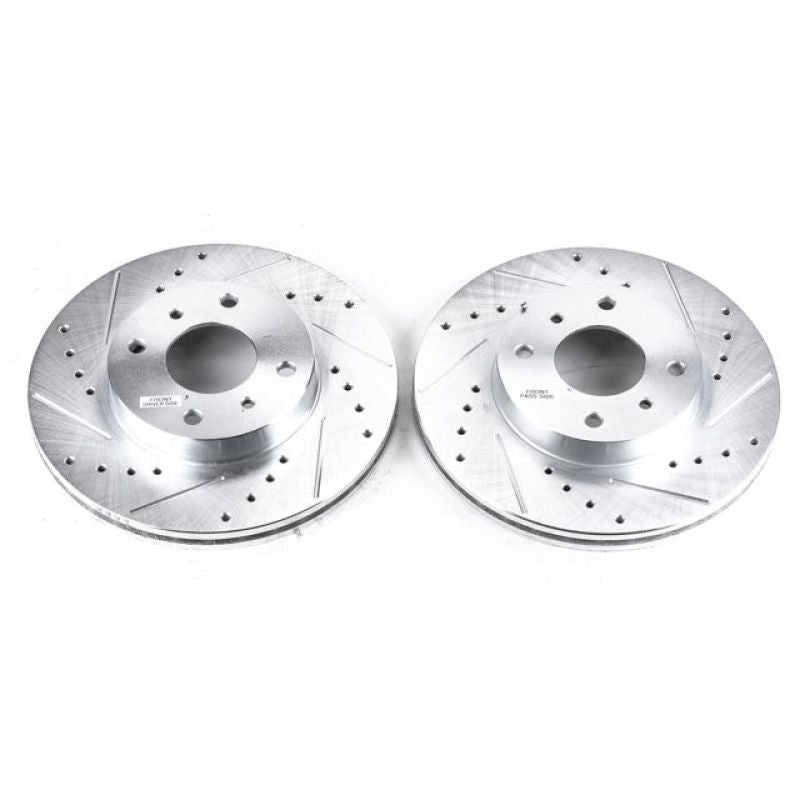 PSB Evolution Drill/Slot Rotor - Power Stop 99-02 Infiniti G20 Front Evolution Drilled & Slotted Rotors - Pair