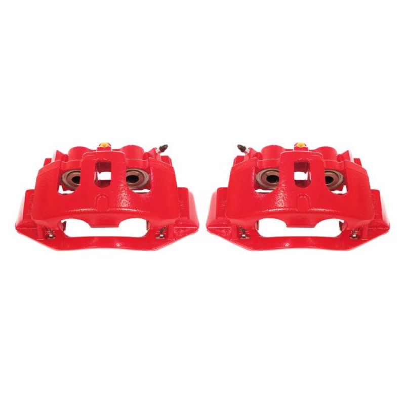 PSB Red Calipers - Power Stop 11-19 Chevrolet Silverado 2500 HD Rear Red Calipers w/Brackets - Pair