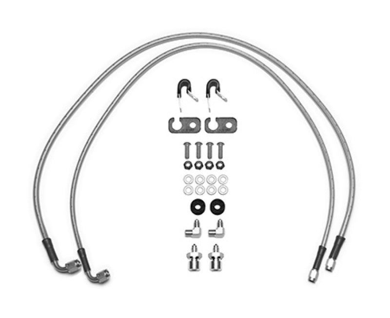 WIL Flexline Brake Hose - Wilwood 18-22 Jeep JL Flexline Kit 33in -3 M10-1.0 IF 1/8-27 NPT Straight 90 Degree