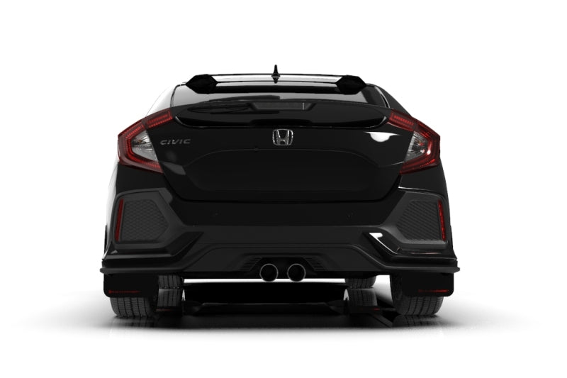 RAL UR Blk Flap/Rd Logo - Rally Armor 17-19 Honda Civic Sport/Sport Touring Black UR Mud Flap w/Red Logo