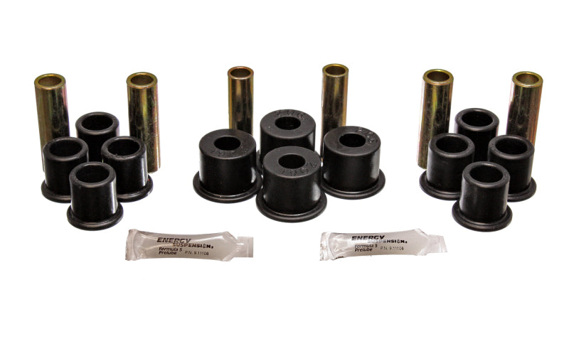 ES Spring/Shackle Bush - Black - Energy Suspension 8/81-96 Ford F100/F150 2WD Black Rear Leaf Spring Bushing Set