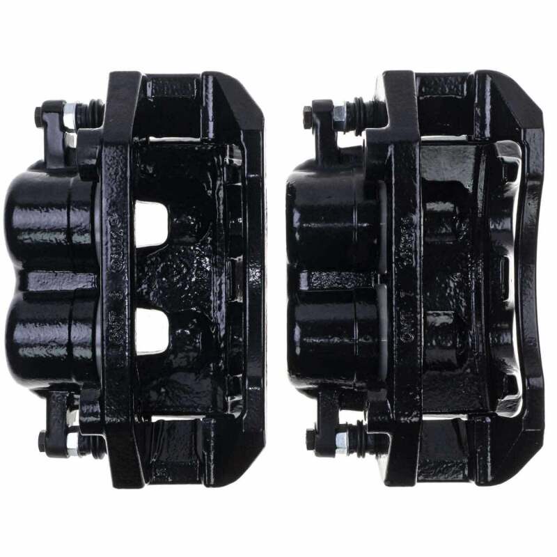 PSB Black Calipers - Power Stop 05-08 Dodge Dakota Front Black Caliper - Pair w/Bracket