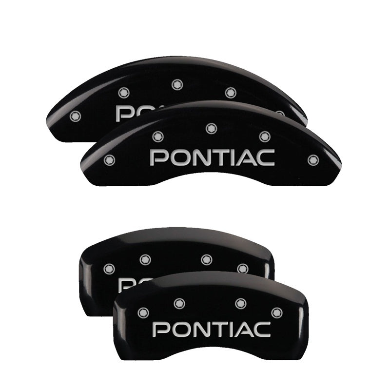 MGP Caliper Covers 4 Logo - MGP 4 Caliper Covers Engraved Front & Rear Pontiac Black finish silver ch