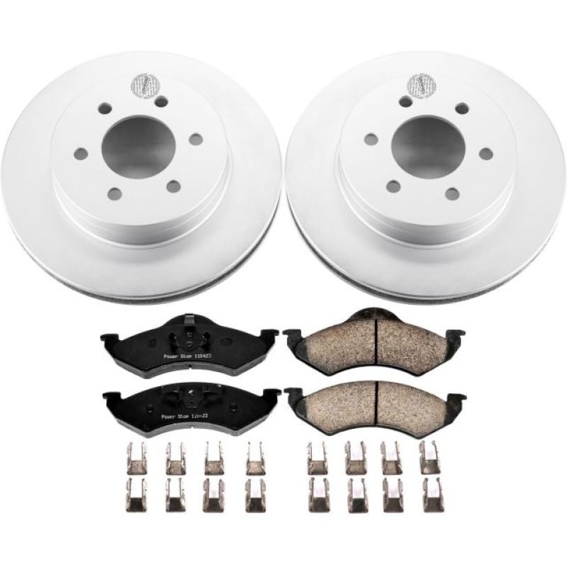 PSB Z17 Evolution Coated Kit - Power Stop 00-02 Dodge Dakota Front Z17 Evolution Geomet Coated Brake Kit