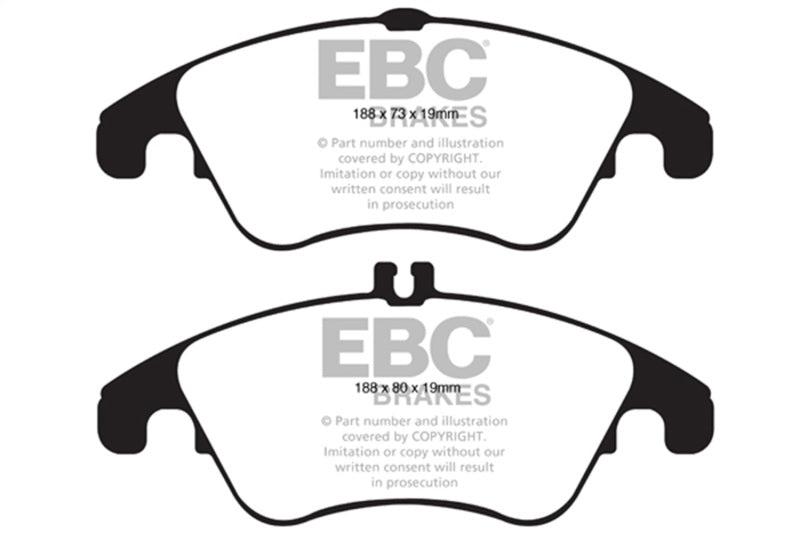 EBC Yellowstuff Brake Pad Sets - EBC 12+ Mercedes-Benz C250 Coupe 1.8 Turbo Sport Edition Yellowstuff Front Brake Pads