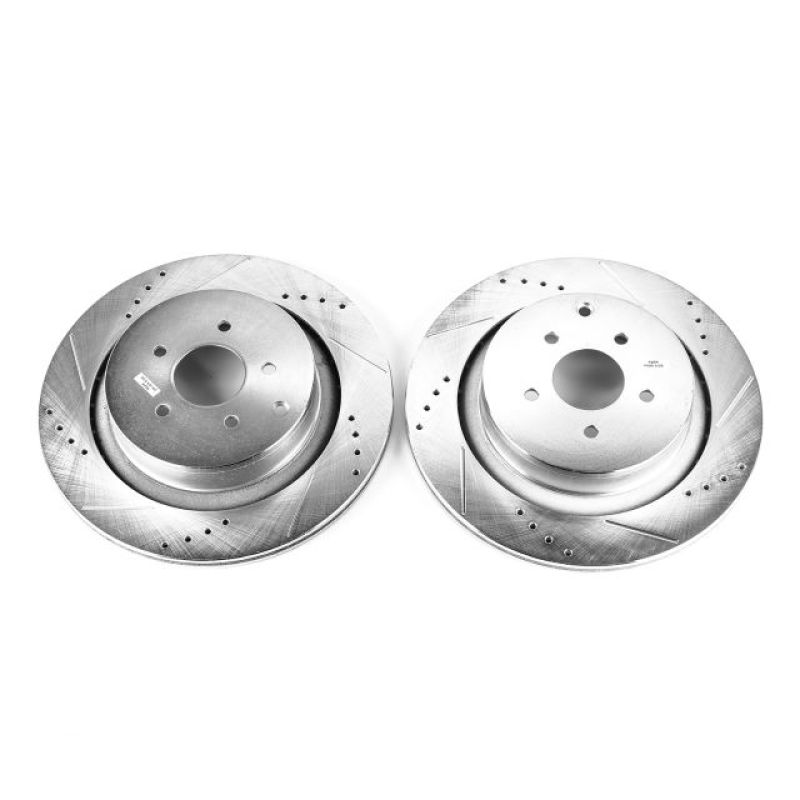 PSB Evolution Drill/Slot Rotor - Power Stop 09-13 Infiniti FX50 Rear Evolution Drilled & Slotted Rotors - Pair