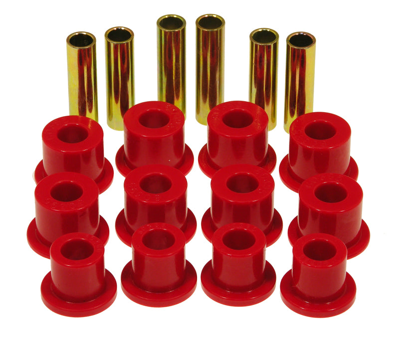 PRO Spring/Shackle Bush- Red - Prothane 74-77 Jeep Cherokee Front Spring & Shackle Bushings (w/ 1.25in OD Main Eye) - Red