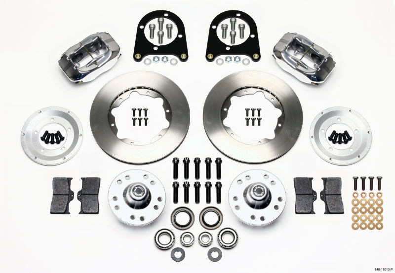 WIL Dynalite Brake Kit - Wilwood Forged Dynalite Front Kit 11.00in Polished 37-48 Ford Psgr. Car Spindle