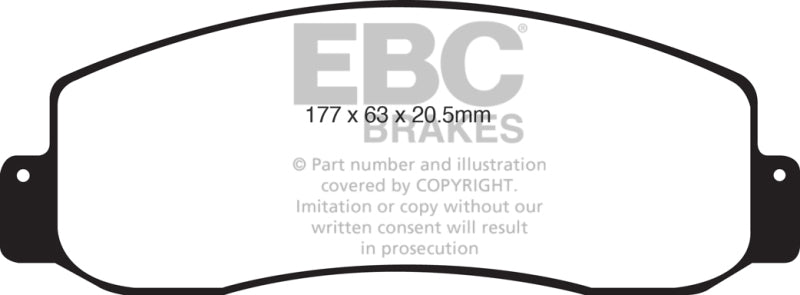 EBC Yellowstuff Brake Pad Sets - EBC 05-07 Ford F250 (inc Super Duty) 5.4 (2WD) Yellowstuff Front Brake Pads
