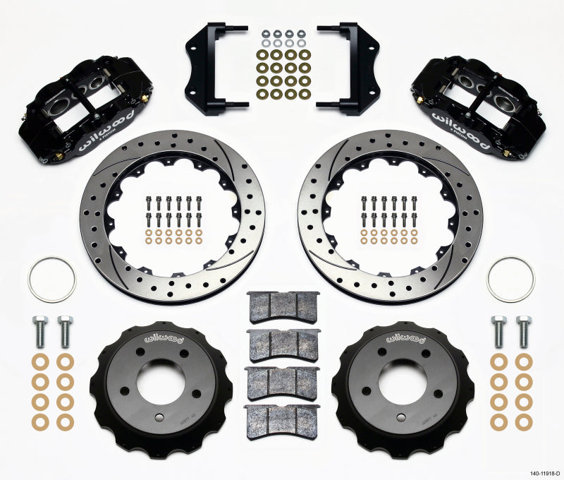 WIL Superlite Brake Kit - Wilwood Narrow Superlite 6R Front Hat Kit 12.88in Drilled 84-87 Corvette C4