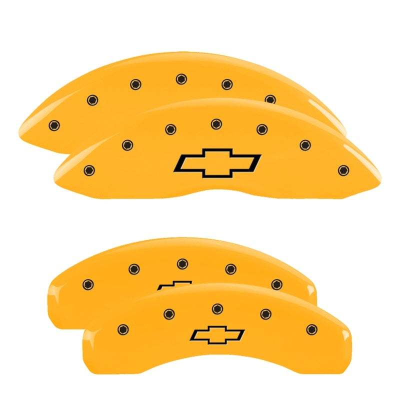 MGP Caliper Covers 4 Logo - MGP 4 Caliper Covers Engraved Front & Rear Bowtie Yellow finish black ch