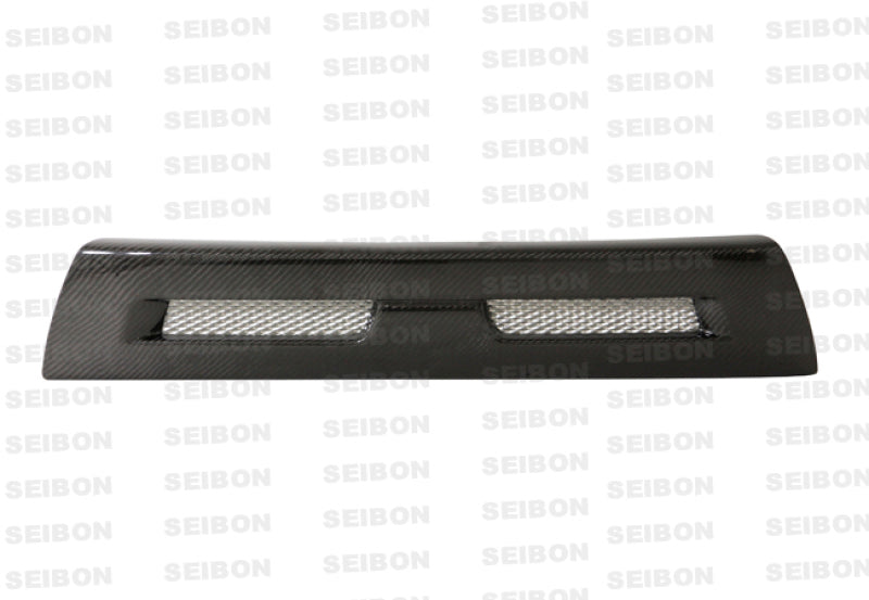SEI Grilles - Seibon 08-12 Mitsubishi Lancer Evo X Shaved Emblem Carbon Fiber Front Grill does not fit MR model