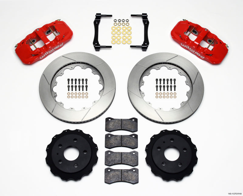 WIL Aero Brake Kit - Wilwood AERO4 Rear Kit 14.25in Red 2010-2015 Camaro